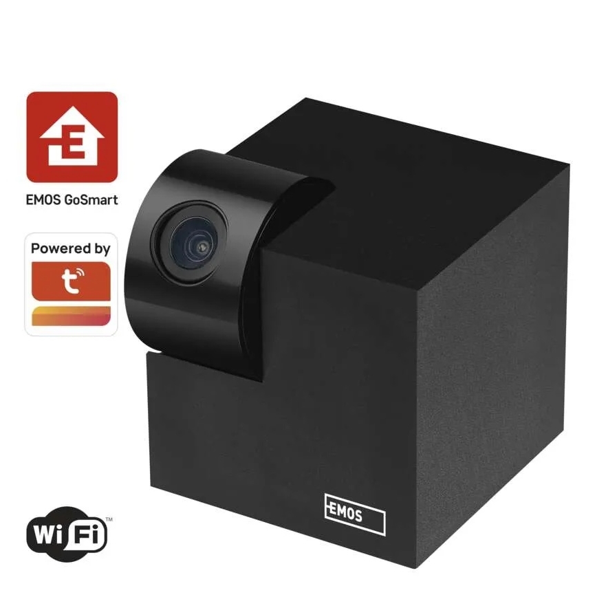Caméra intérieure pivotante intelligente avec capteur de mouvement GoSmart 5V Wi-Fi Tuya noire