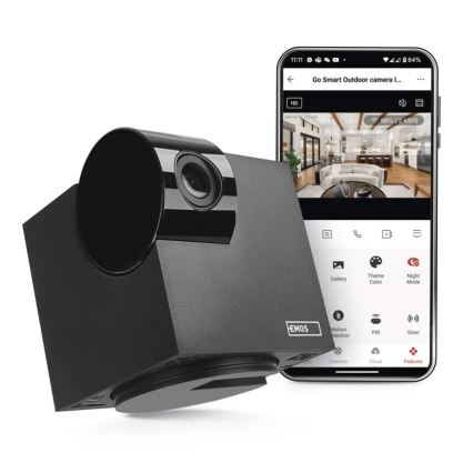 Caméra intérieure pivotante intelligente avec capteur de mouvement GoSmart 5V Wi-Fi Tuya noire