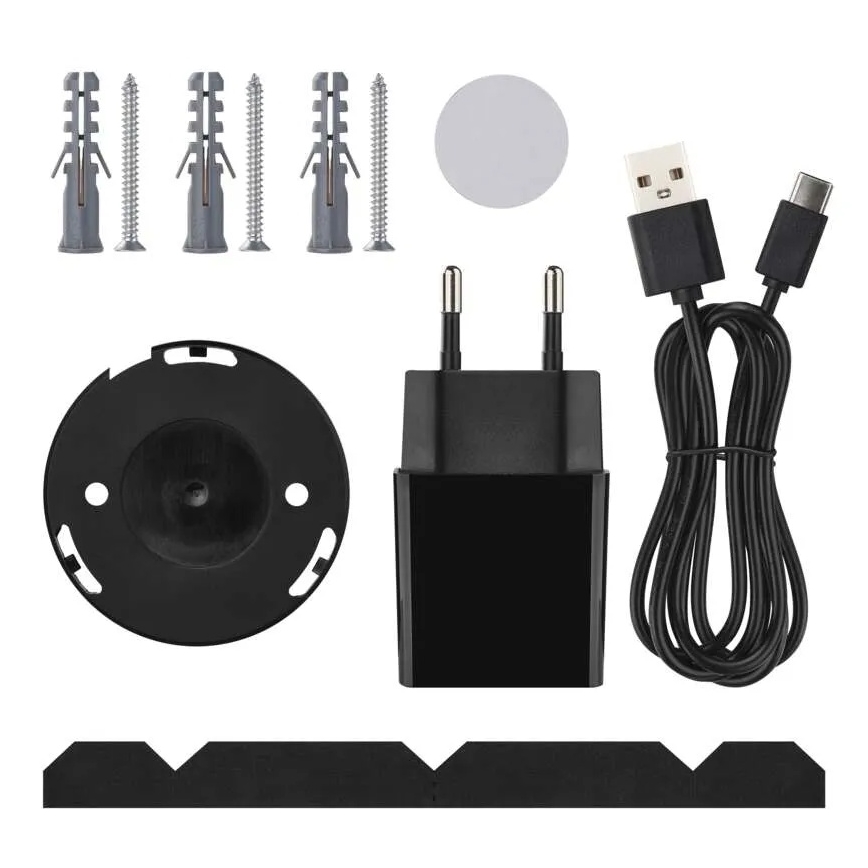 Caméra intérieure pivotante intelligente avec capteur de mouvement GoSmart 5V Wi-Fi Tuya noire