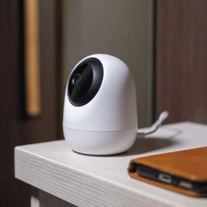 Telecamera interna intelligente rotante con sensore di movimento GoSmart 5V Wi-Fi Tuya bianca