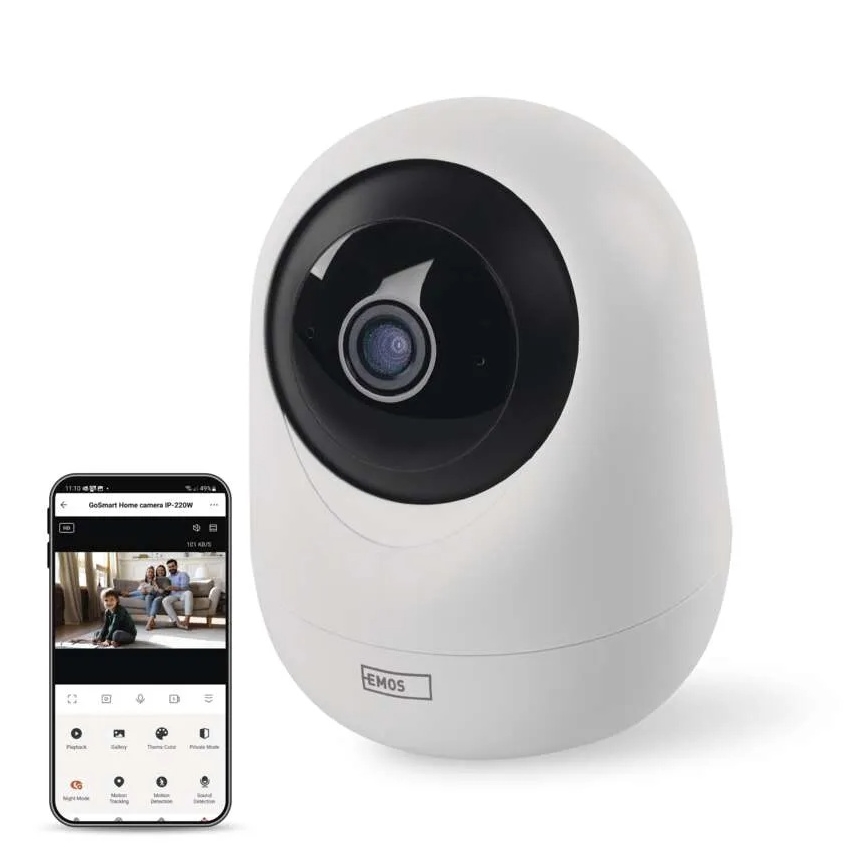 Telecamera interna intelligente rotante con sensore di movimento GoSmart 5V Wi-Fi Tuya bianca