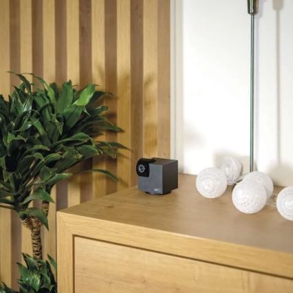 Telecamera interna intelligente orientabile con sensore di movimento GoSmart 5V Wi-Fi Tuya nera