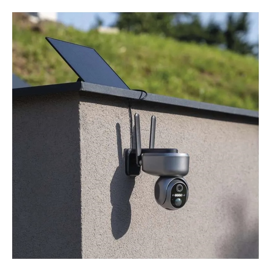 Caméra solaire connectée équipée d'un capteur GoSmart 4G/LTE, batterie 10400 mAh 5V, indice de protection IP65, compatible Tuya
