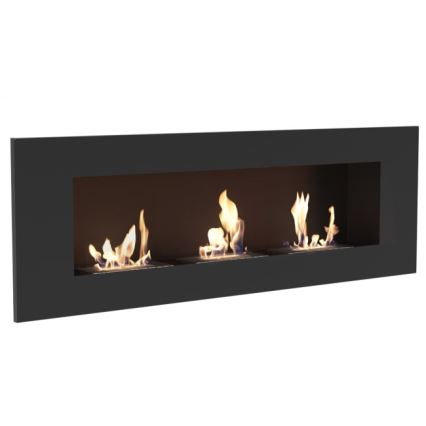 Kratki - Camino BIO da incasso 40x120 cm 3x1,1kW nero