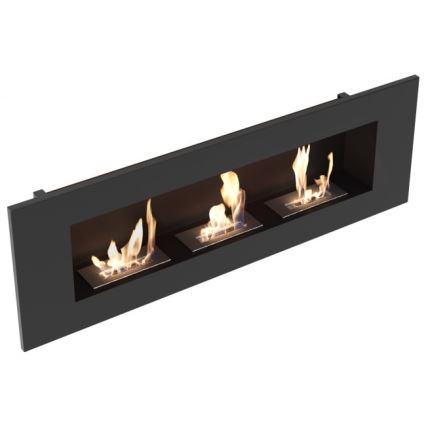 Kratki - Camino BIO da incasso 40x120 cm 3x1,1kW nero
