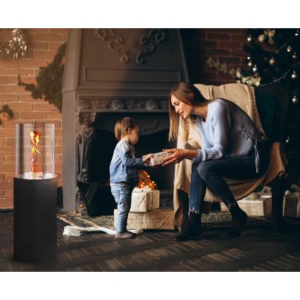 Camino a bioetanolo ROMA 26,5 x 80,5 cm 2 kW nero + copertura protettiva