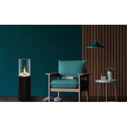 Camino a bioetanolo ROMA 26,5 x 80,5 cm 2 kW nero + copertura protettiva