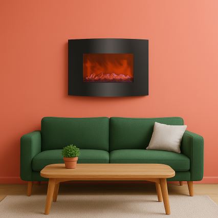 Camino elettrico a LED con riscaldamento LED/2000W/230V + telecomando