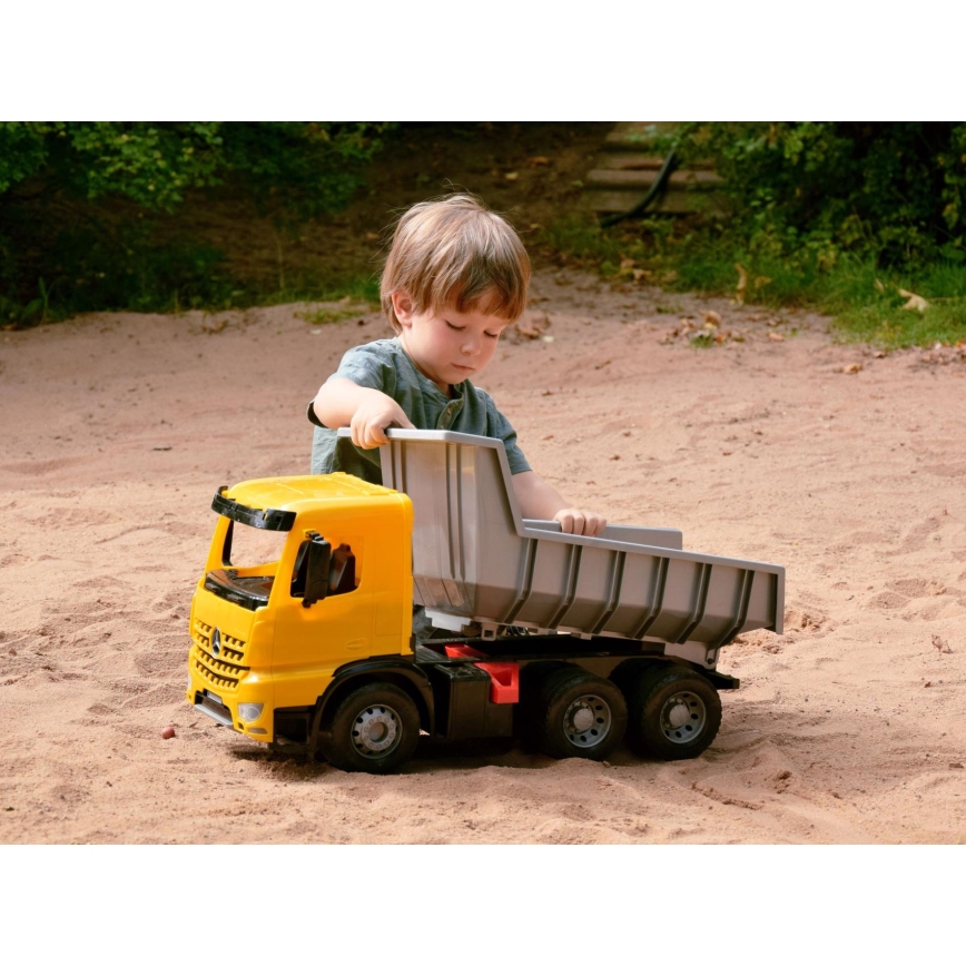 Camion-benne Mercedes GIGA TRUCKS 65 cm jaune/gris