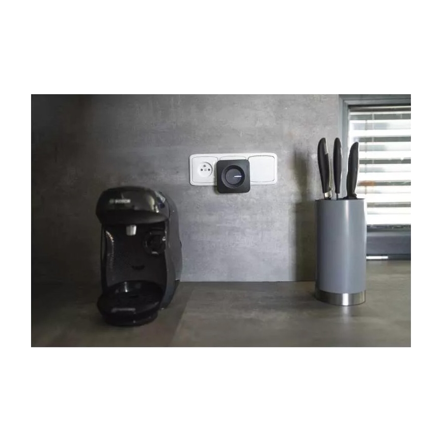Campanello con presa wireless 230V IP44 nero