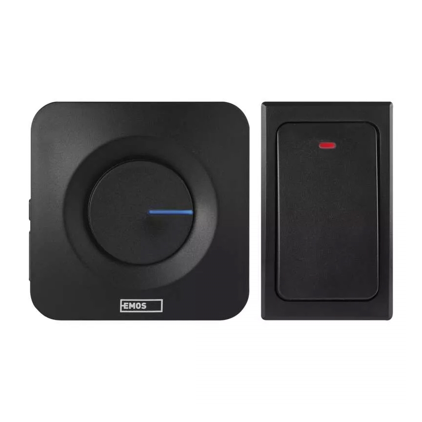 Campanello con presa wireless 230V IP44 nero