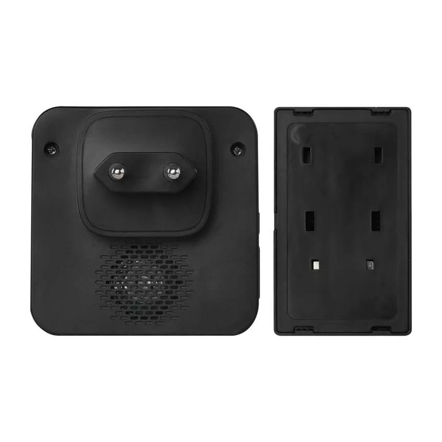 Campanello con presa wireless 230V IP44 nero