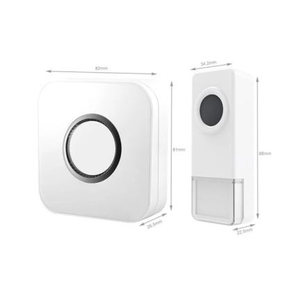 Campanello senza fili 3xAAA IP55 bianco