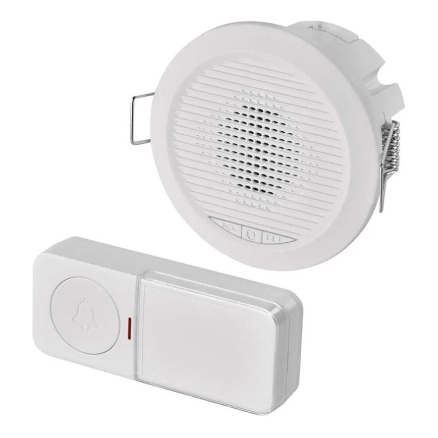 Campanello senza fili da incasso 230V + 1x CR2032, bianco