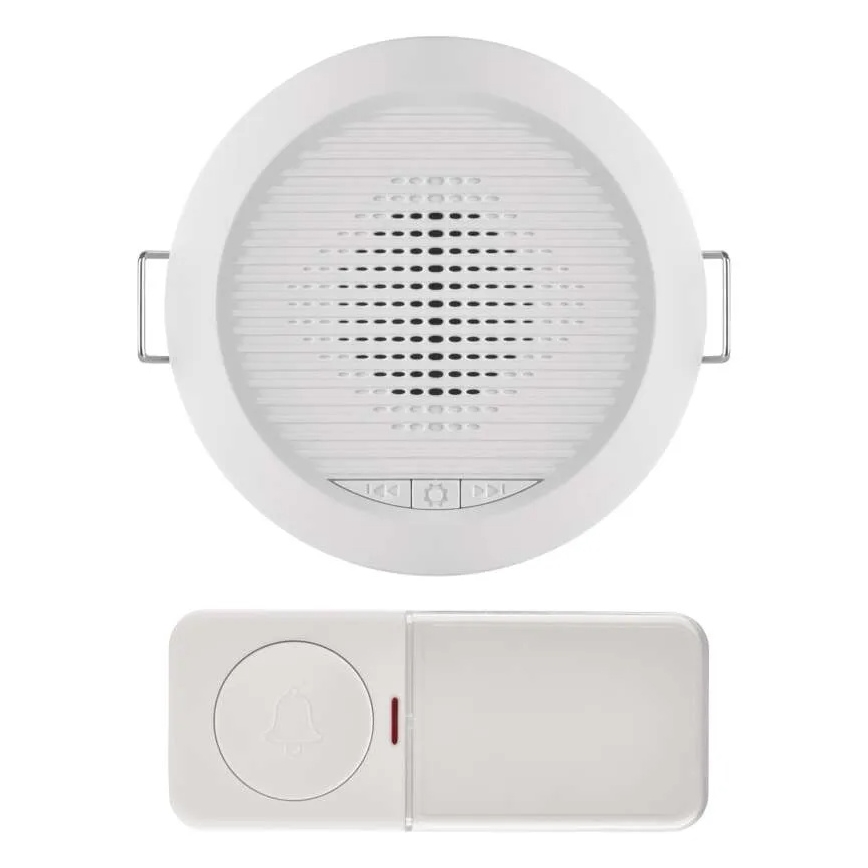 Campanello senza fili da incasso 230V + 1x CR2032, bianco