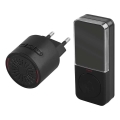 Campanello senza fili da spina 230V + 1x CR2032, nero