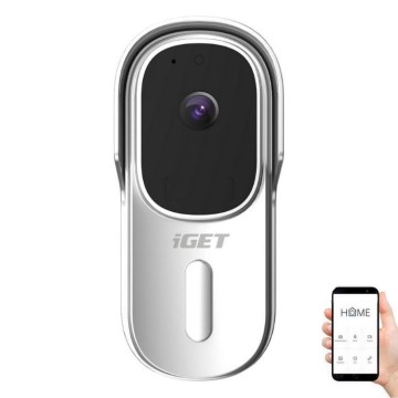 Campanello video con sensore di movimento — Full HD 1080p, batteria 5200 mAh, IP65, Wi‑Fi, compatibile Tuya, bianco