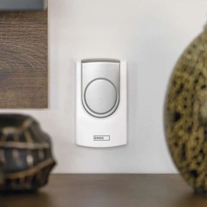 Campanello wireless 3xAA IP44 bianco/argento