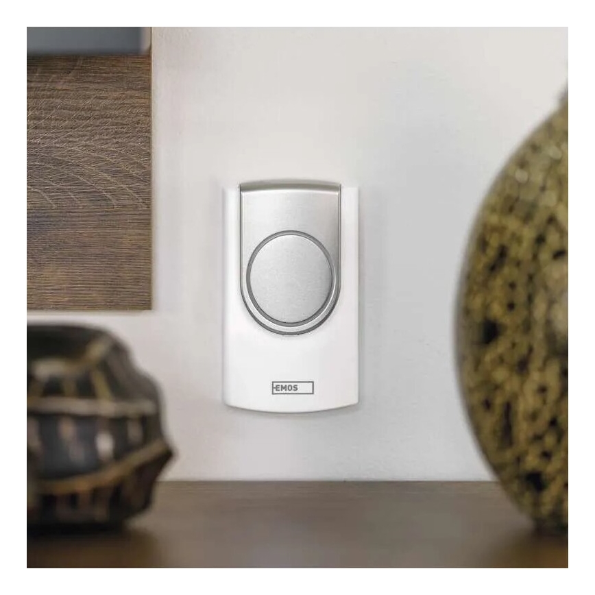 Campanello wireless 3xAA IP44 bianco/argento
