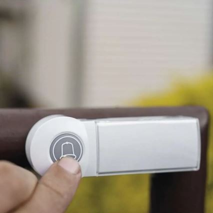 Campanello wireless 3xAA IP44 bianco/argento