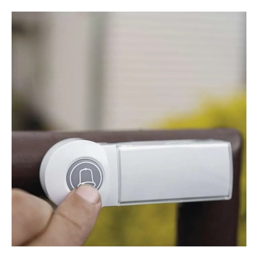 Campanello wireless 3xAA IP44 bianco/argento