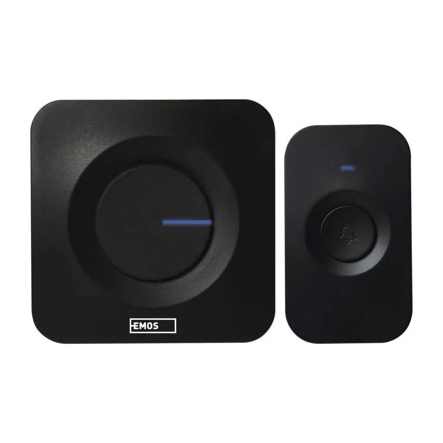 Campanello wireless a batteria 3xAAA IP56 nero