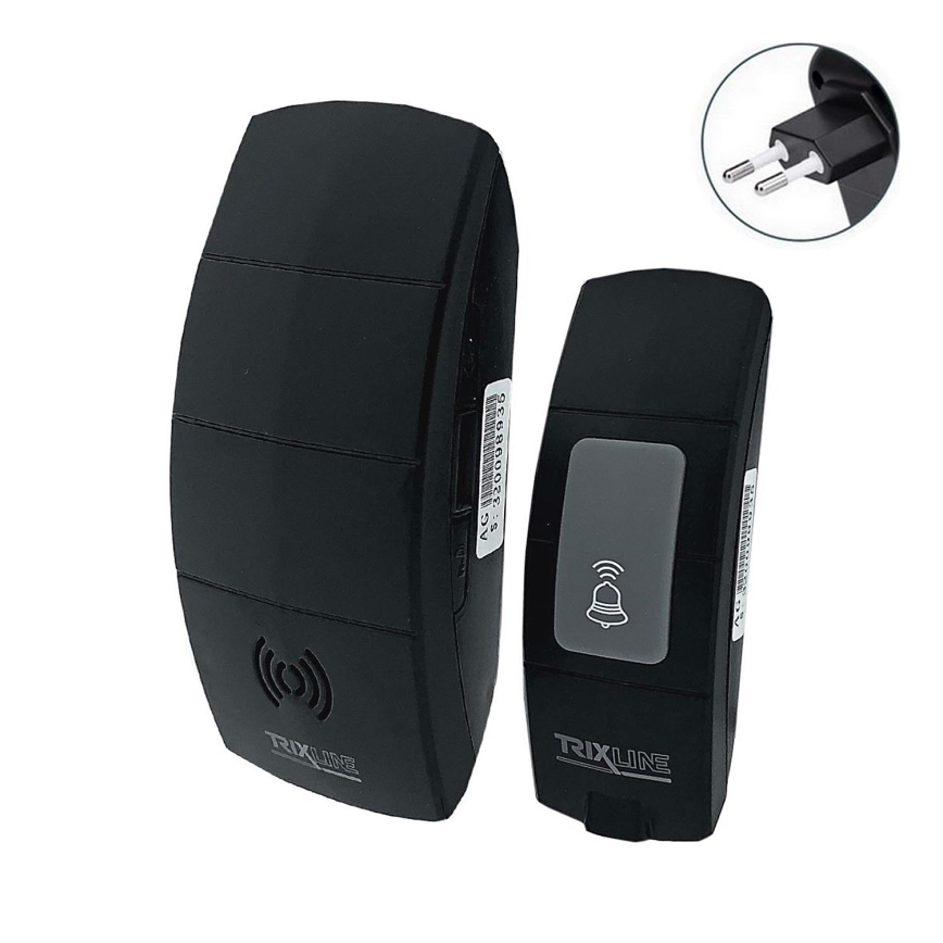 Campanello wireless con spina integrata BELL 230V + 1x23A nero