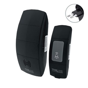Campanello wireless con spina integrata BELL 230V nero