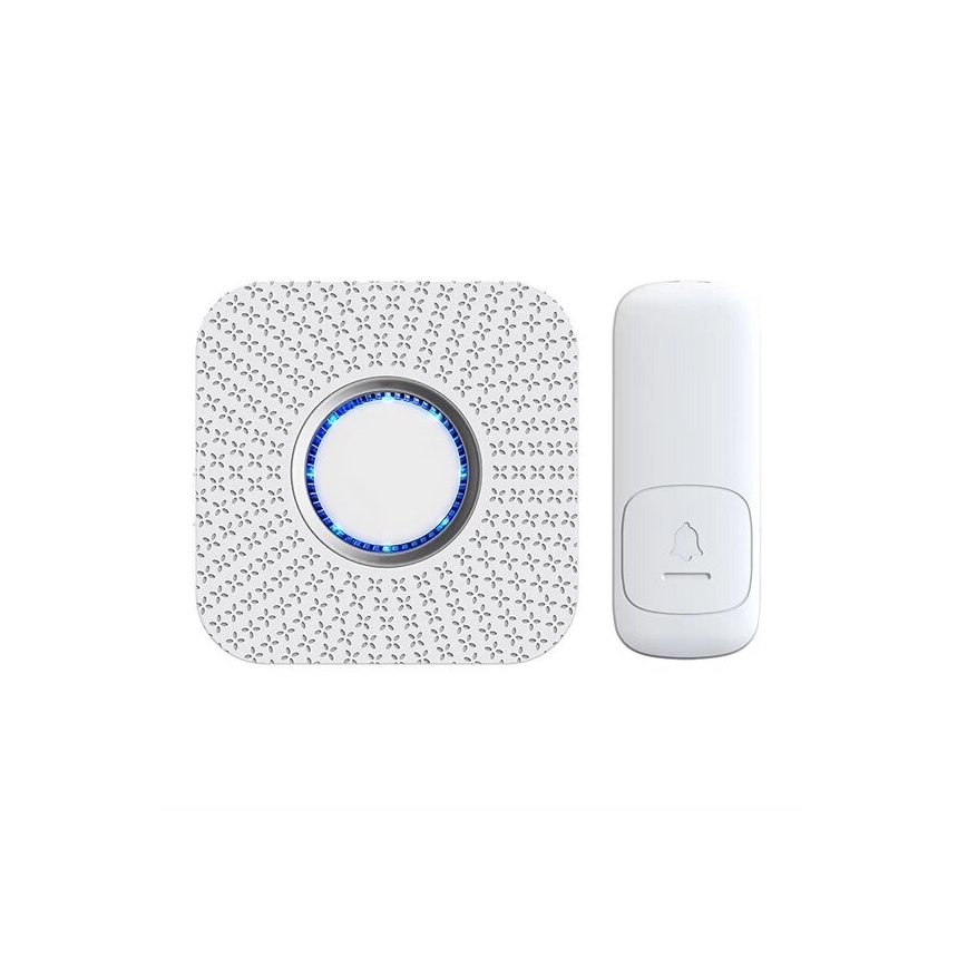 Campanello wireless con spina integrata kinetic 230V bianco