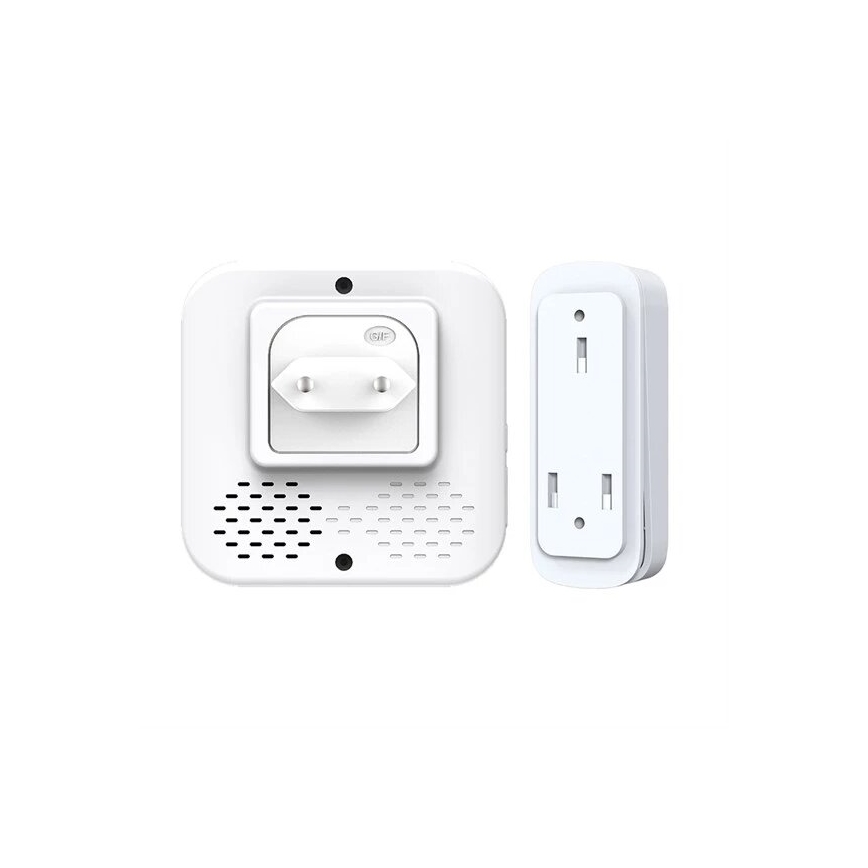 Campanello wireless con spina integrata kinetic 230V bianco