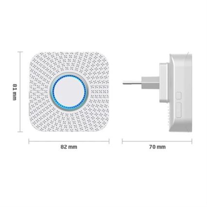 Campanello wireless con spina integrata kinetic 230V bianco