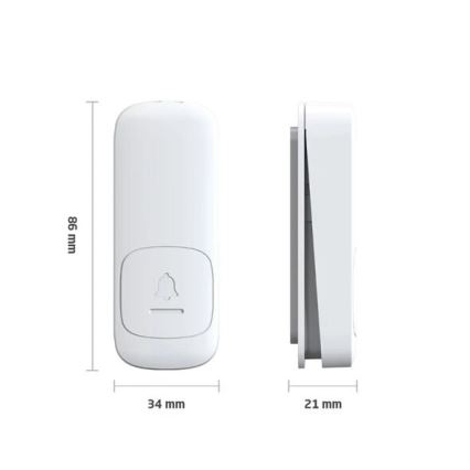 Campanello wireless con spina integrata kinetic 230V bianco