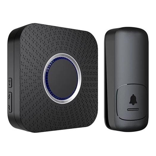 Campanello wireless con spina integrata kinetic 230V nero