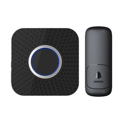 Campanello wireless con spina integrata kinetic 230V nero