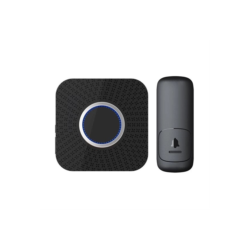 Campanello wireless con spina integrata kinetic 230V nero