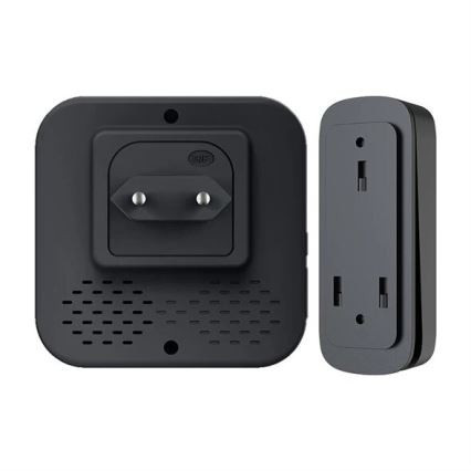 Campanello wireless con spina integrata kinetic 230V nero