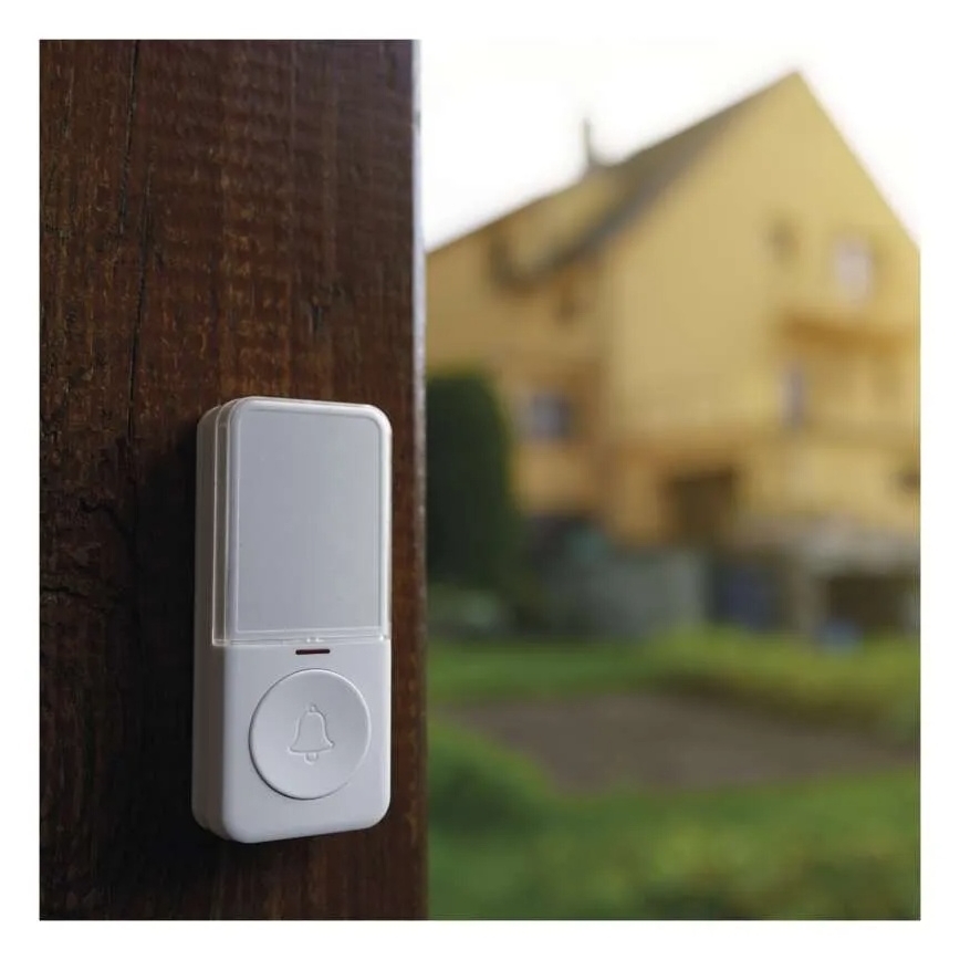 Campanello wireless da inserire nella presa 230 V con 1 batteria CR2032, bianco