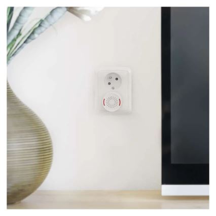 Campanello wireless da inserire nella presa 230 V con 1 batteria CR2032, bianco