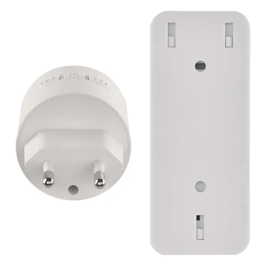 Campanello wireless da inserire nella presa 230 V con 1 batteria CR2032, bianco