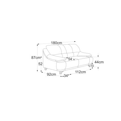 Canapé 2 places RIMINI gris