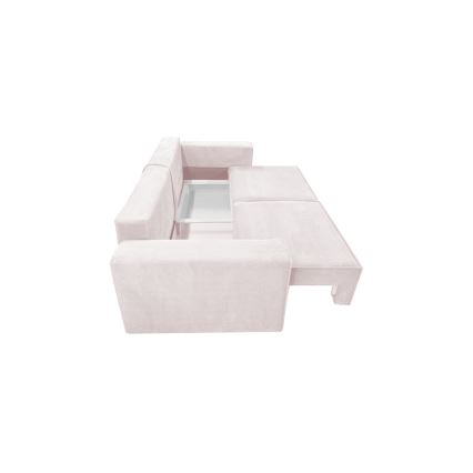 Canapé convertible 3 places avec rangement RONDA beige