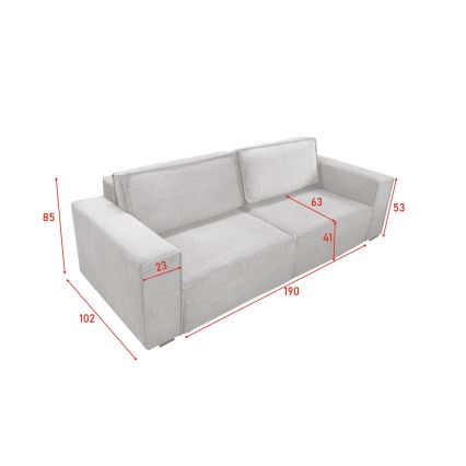 Canapé convertible 3 places avec rangement RONDA beige
