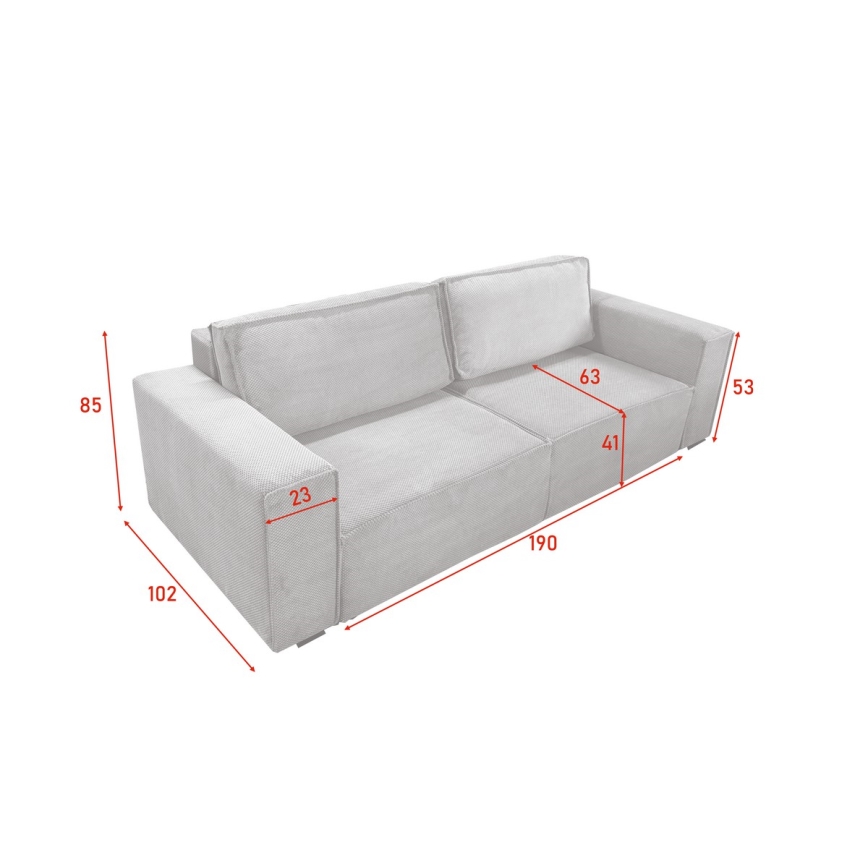 Canapé convertible 3 places avec rangement RONDA beige
