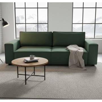 Canapé convertible 3 places avec coffre de rangement RONDA vert