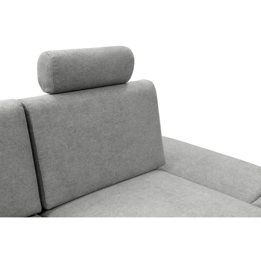 Canapé d'angle convertible rembourré avec rangement en L AVESTA droit gris