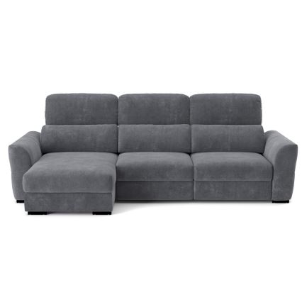 Canapé d'angle universel convertible trois places avec rangement TRENTO anthracite