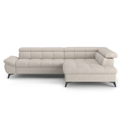 Canapé d'angle convertible en L MARANO droit beige