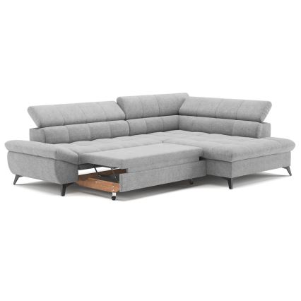 Canapé d'angle convertible en L MARANO droit gris