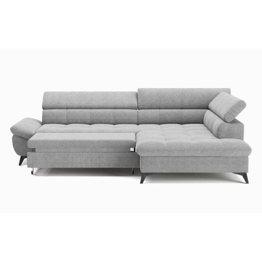 Canapé d'angle convertible en L MARANO droit gris