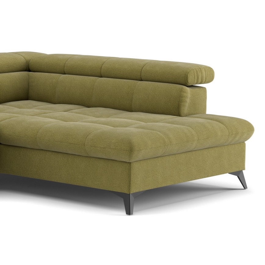 Canapé d'angle convertible en L MARANO droit olive